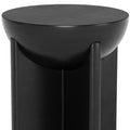20" Black Solid Wood Round Pedestal End Table