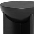 20" Black Solid Wood Round Pedestal End Table