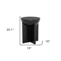 20" Black Solid Wood Round Pedestal End Table