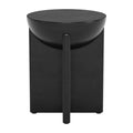 20" Black Solid Wood Round Pedestal End Table