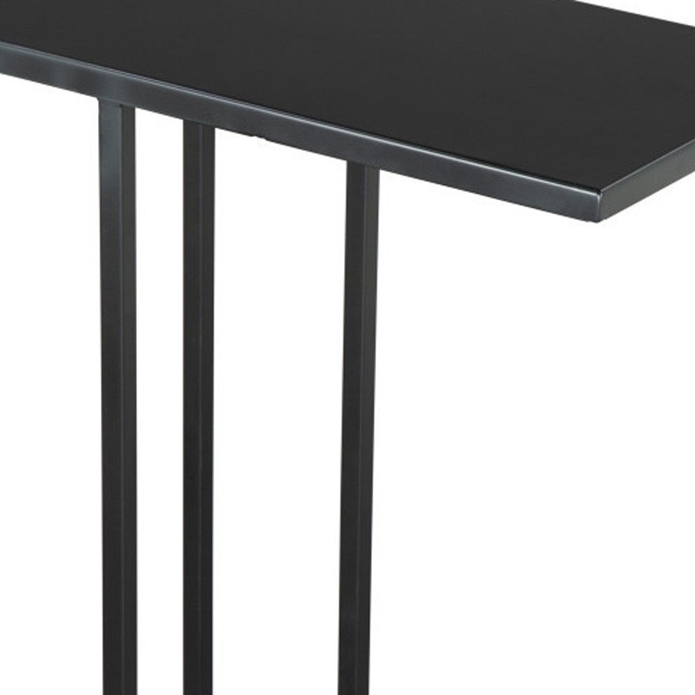 24" Black Iron Abstract End Table