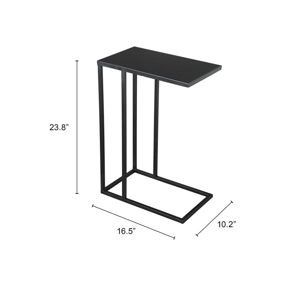 24" Black Iron Abstract End Table