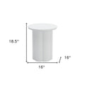 19" White Aluminum Round Pedestal End Table