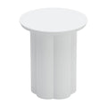 19" White Aluminum Round Pedestal End Table