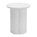 19" White Aluminum Round Pedestal End Table