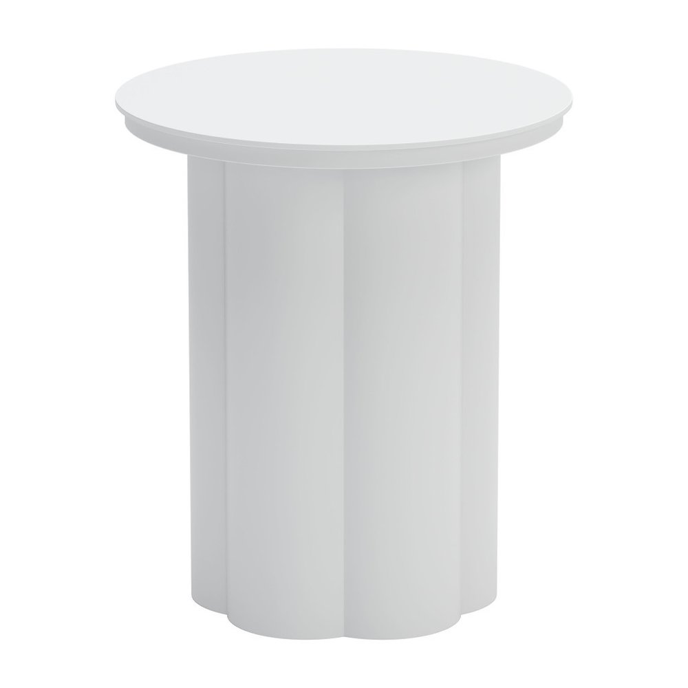 19" White Aluminum Round Pedestal End Table