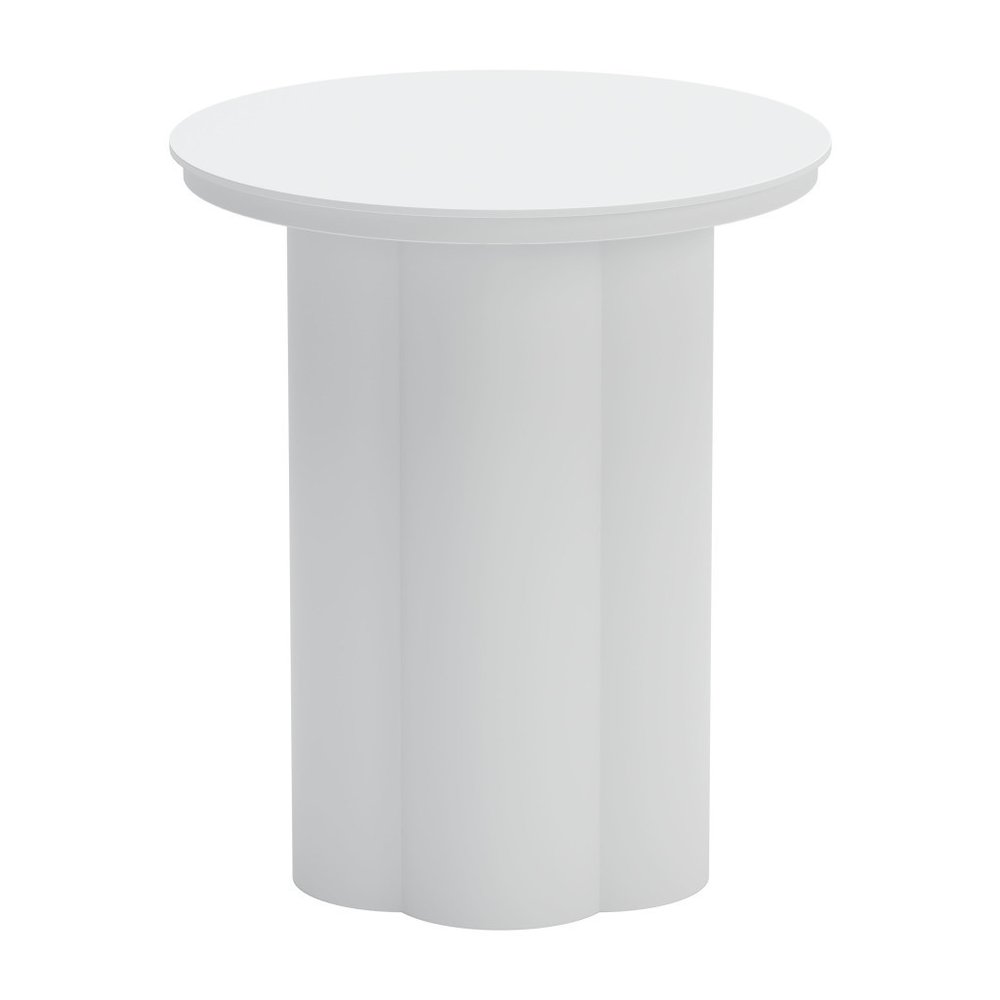 19" White Aluminum Round Pedestal End Table