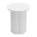 19" White Aluminum Round Pedestal End Table