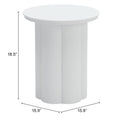 19" White Aluminum Round Pedestal End Table