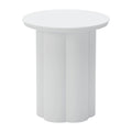 19" White Aluminum Round Pedestal End Table