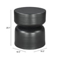 20" Black Iron Round Drum End Table