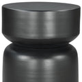 20" Black Iron Round Drum End Table