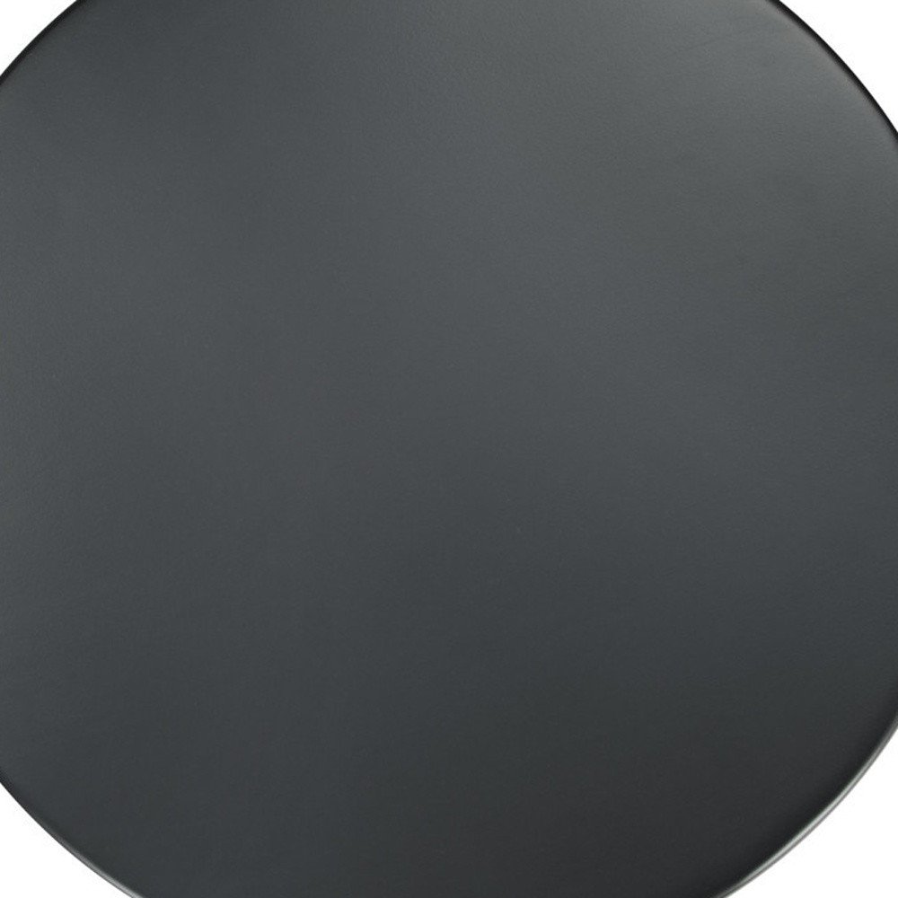 20" Black Iron Round Drum End Table