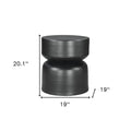 20" Black Iron Round Drum End Table