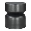20" Black Iron Round Drum End Table