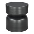 20" Black Iron Round Drum End Table
