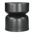 20" Black Iron Round Drum End Table