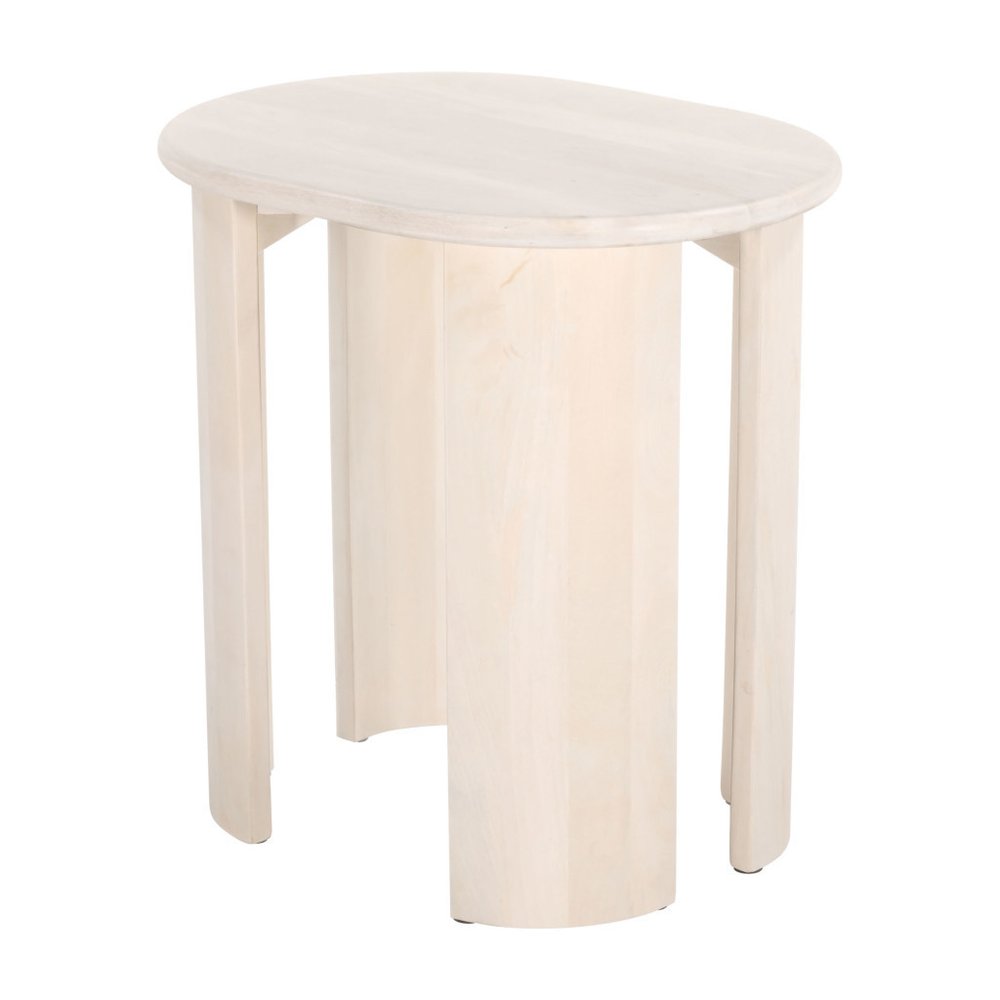 24" Natural Solid Wood Oval End Table