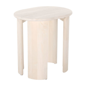 24" Natural Solid Wood Oval End Table