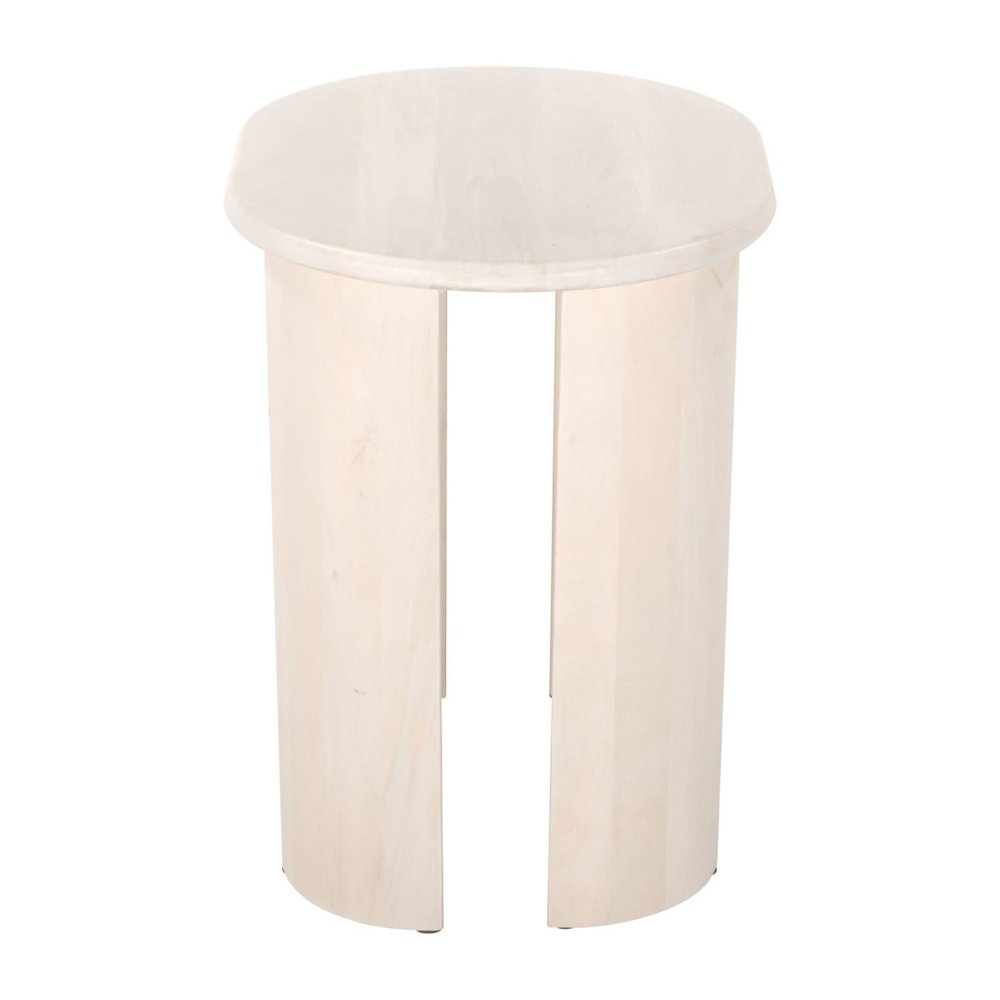 24" Natural Solid Wood Oval End Table