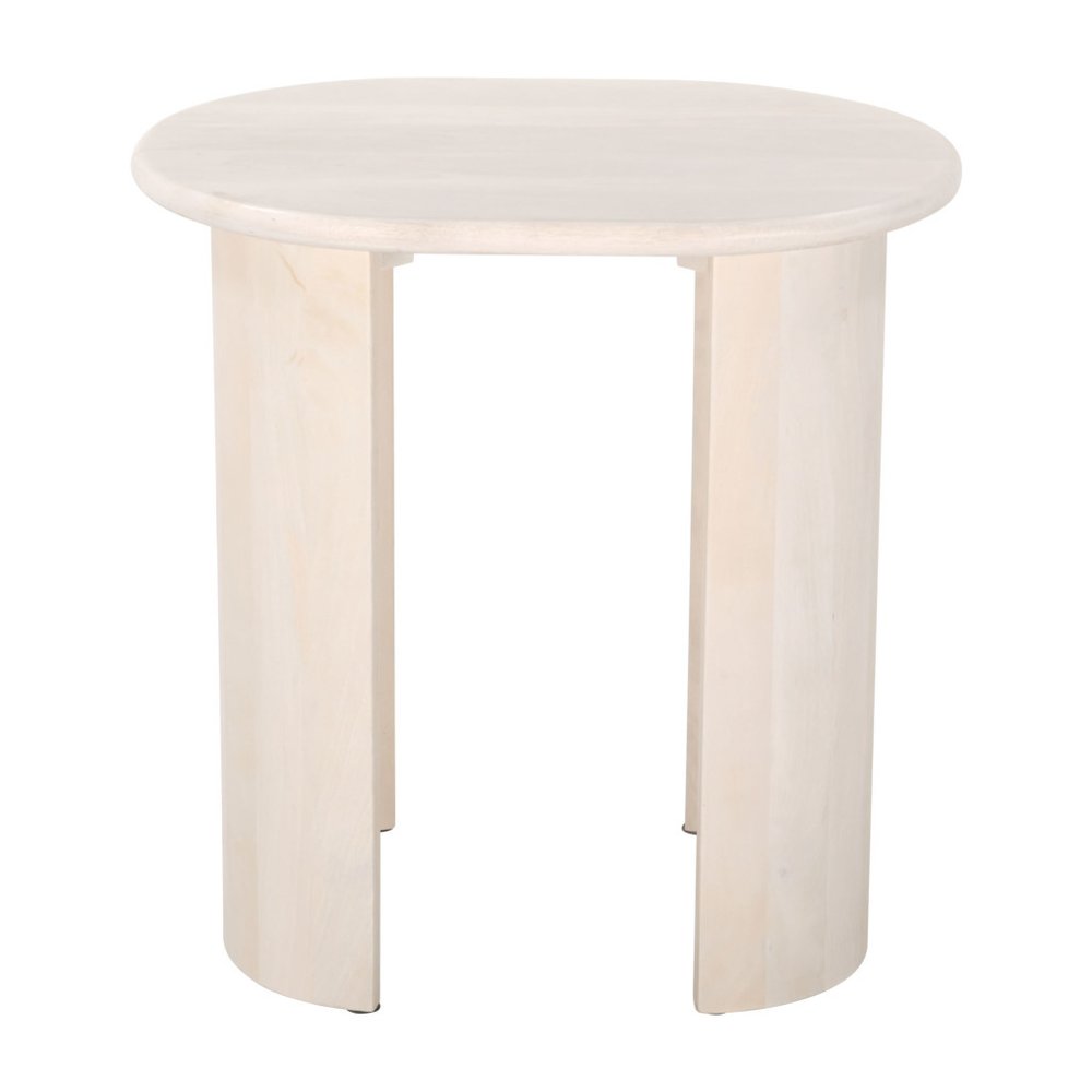24" Natural Solid Wood Oval End Table