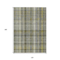 10' X 14' Gray Plaid Washable Non Skid Indoor Outdoor Area Rug
