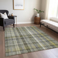10' X 14' Gray Plaid Washable Non Skid Indoor Outdoor Area Rug