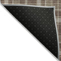 9' X 12' Chocolate and Ivory Plaid Washable Non Skid Indoor Outdoor Area Rug