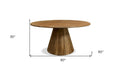 60" Natural Rounded Solid Wood Pedestal Base Dining Table