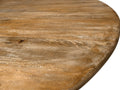 60" Natural Rounded Solid Wood Pedestal Base Dining Table