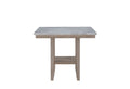 42" White and Natural Faux Marble and Wood Square Bar Table