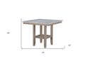 42" White and Natural Faux Marble and Wood Square Bar Table