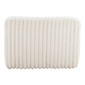 39" Cream Faux Fur And Upholstered Tufted Lounge Chair
