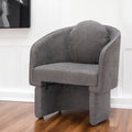 28" Gray Upholstered Club Chair And Toss Pillow