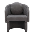 28" Gray Upholstered Club Chair And Toss Pillow
