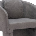 28" Gray Upholstered Club Chair And Toss Pillow