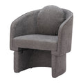 28" Gray Upholstered Club Chair And Toss Pillow