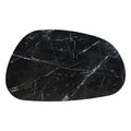54" Black Genuine Marble and Wood Free Form Coffee Table