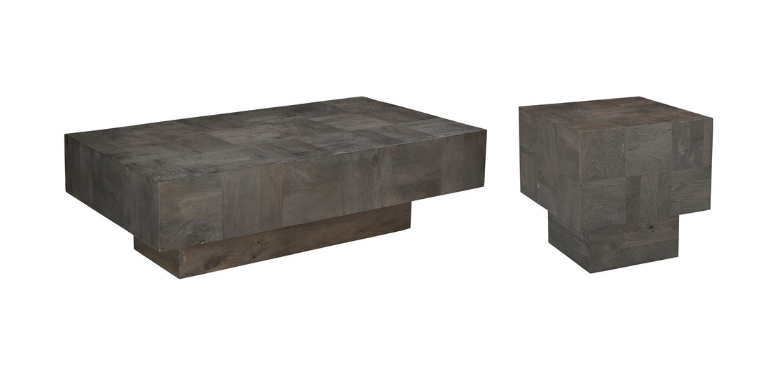 59" Dark Gray Solid Wood Coffee Table