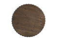 36" Brown Solid Wood Round Drum Coffee Table