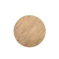 24" Natural Solid Wood Round Cross Leg End Table