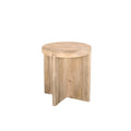 24" Natural Solid Wood Round Cross Leg End Table