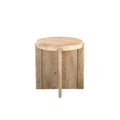 24" Natural Solid Wood Round Cross Leg End Table