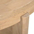24" Natural Solid Wood Round Cross Leg End Table
