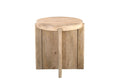 24" Natural Solid Wood Round Cross Leg End Table