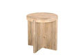 24" Natural Solid Wood Round Cross Leg End Table