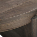 24" Brown Solid Wood Round Cross Leg End Table