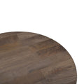 24" Brown Solid Wood Round Cross Leg End Table