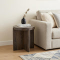24" Brown Solid Wood Round Cross Leg End Table