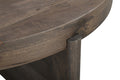 24" Brown Solid Wood Round Cross Leg End Table